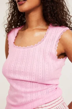 Pointelle-pyjamatoppi | Pinkki | Naiset | Kappahl