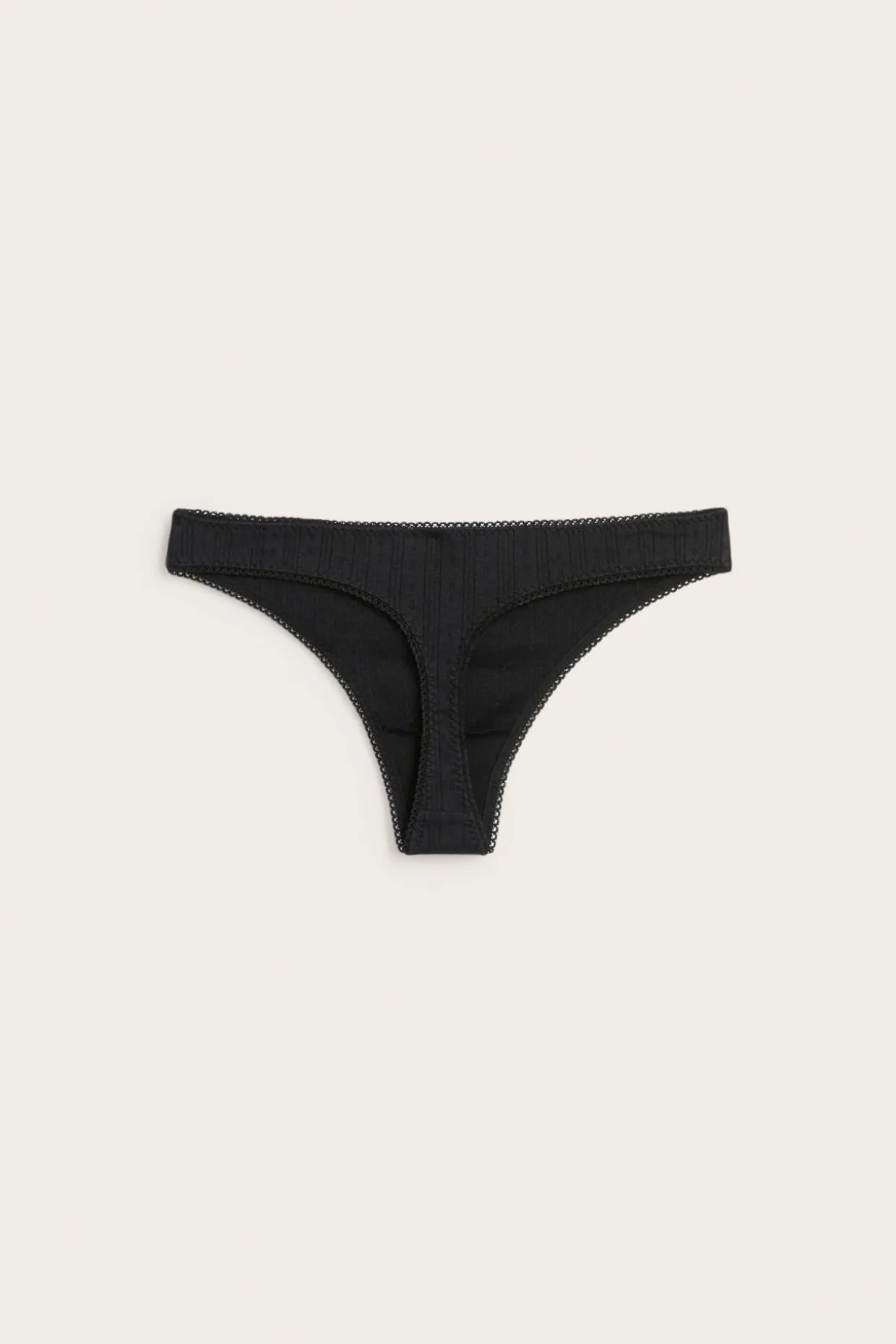 Pointelle-stringit | Musta | Naiset | Kappahl