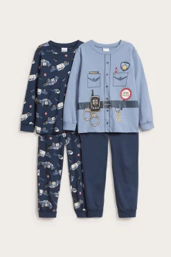 Poliisiaiheiset pyjamat, 2 kpl:n pakkaus | Tummansininen | Lapset | Kappahl