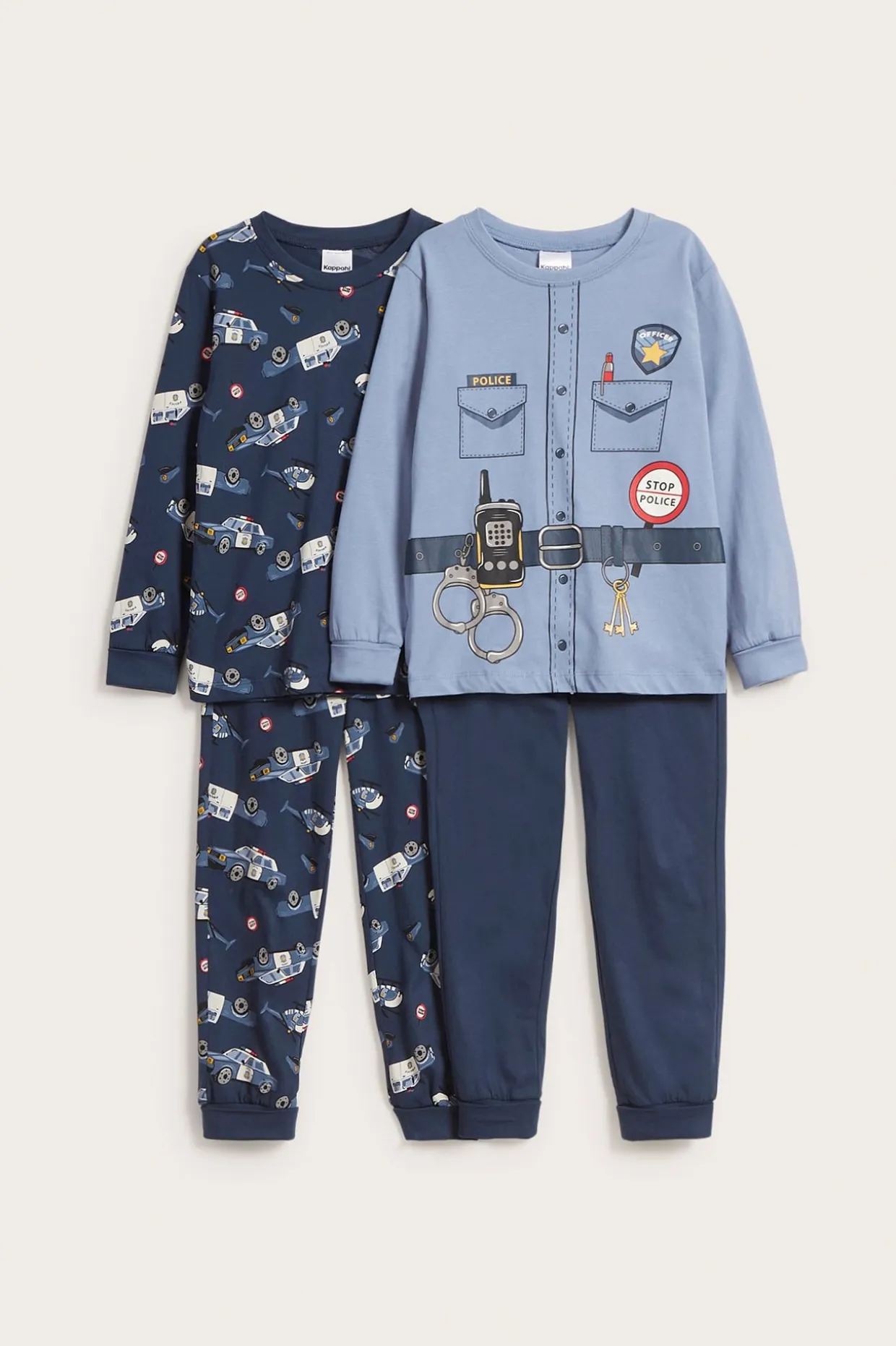 Poliisiaiheiset pyjamat, 2 kpl:n pakkaus | Tummansininen | Lapset | Kappahl