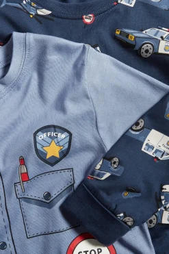 Poliisiaiheiset pyjamat, 2 kpl:n pakkaus | Tummansininen | Lapset | Kappahl