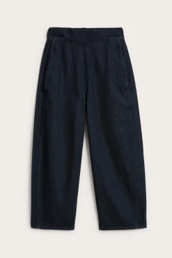 Pull-on-farkut barrel fit cropped | Tumma denim | Naiset | Kappahl