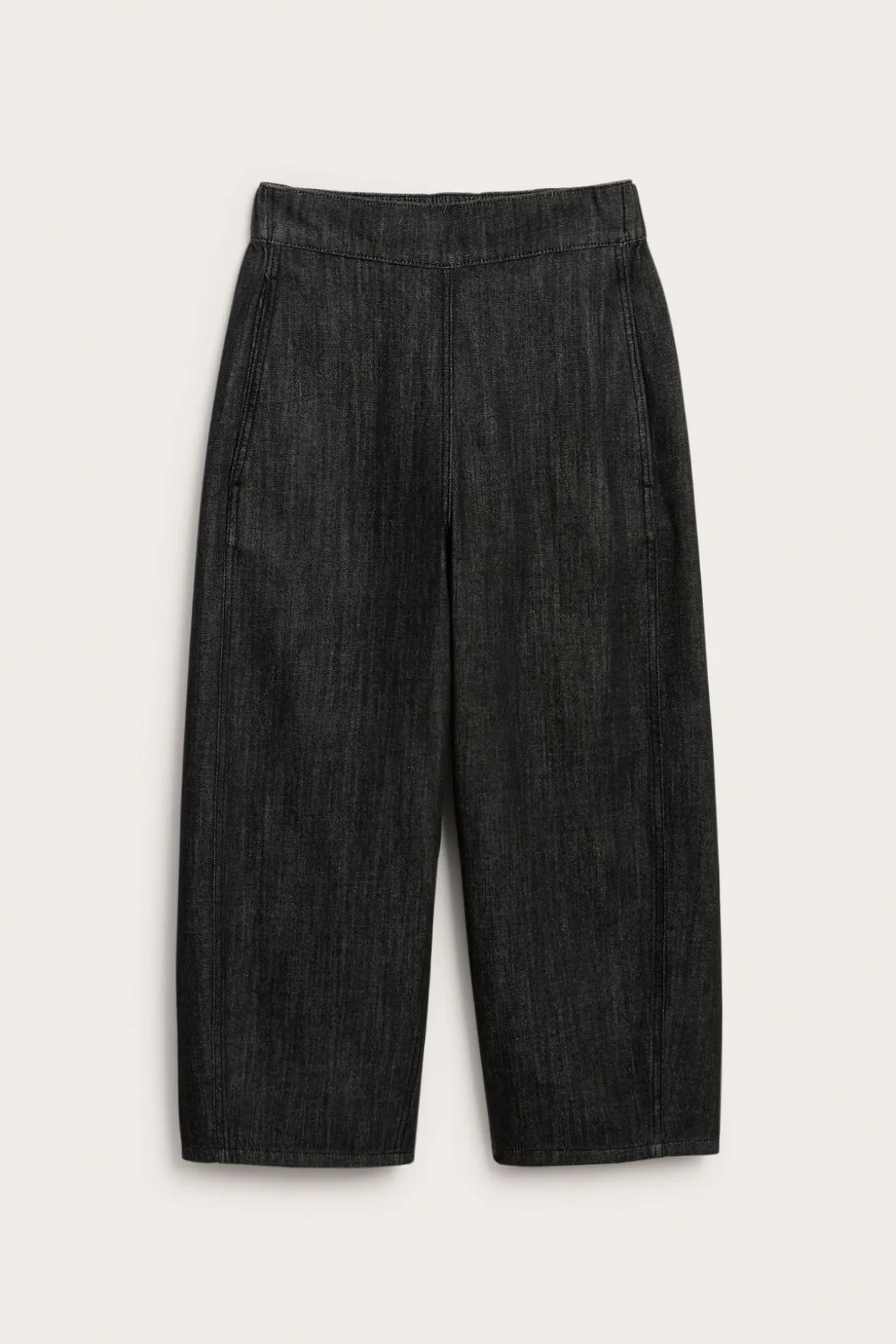 Pull-on-farkut barrel fit | Musta denim | Naiset | Kappahl