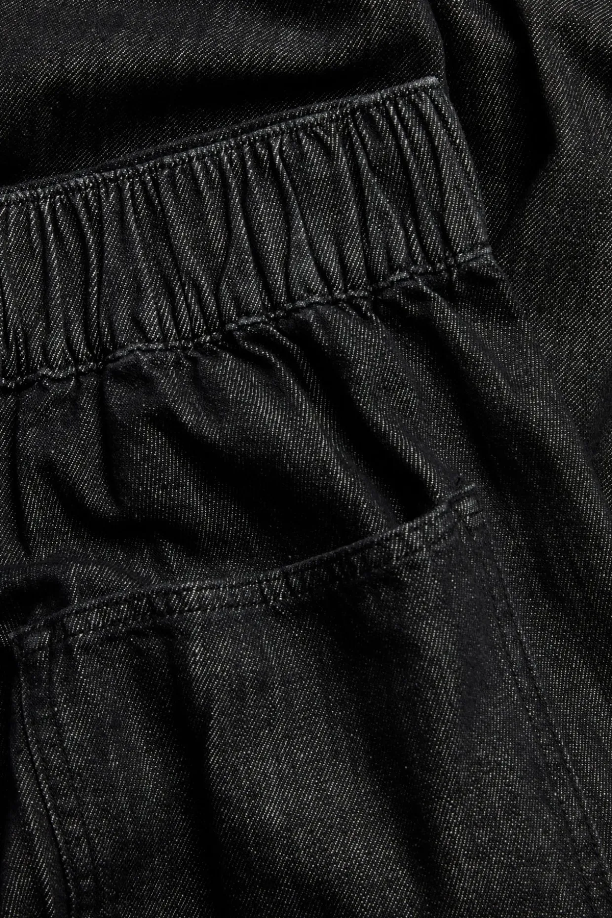 Pull-on-farkut barrel fit | Musta denim | Naiset | Kappahl