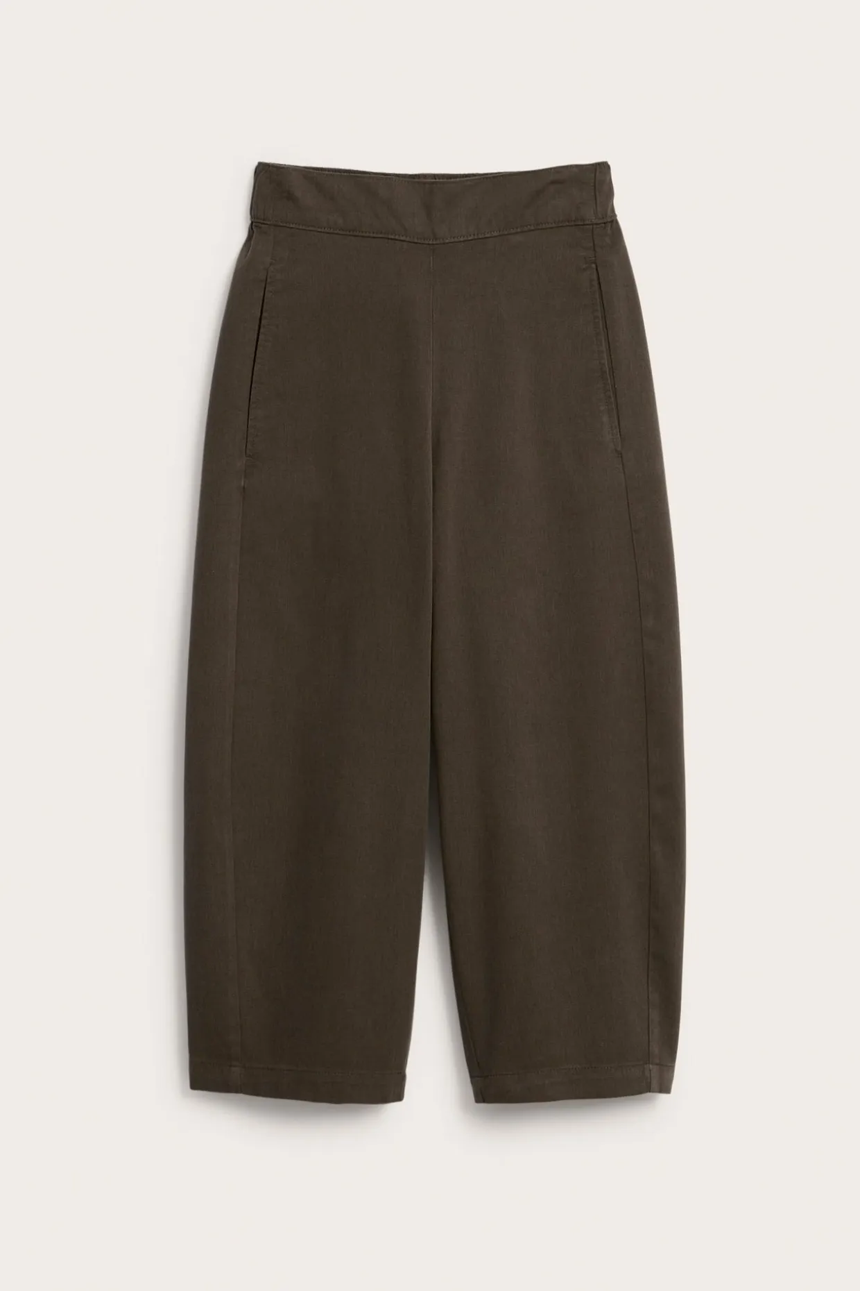Pull on -housut barrel fit | Tummanruskea | Naiset | Kappahl