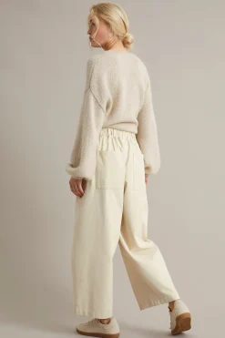 Pull on -housut barrel fit | Vaaleanbeige | Naiset | Kappahl