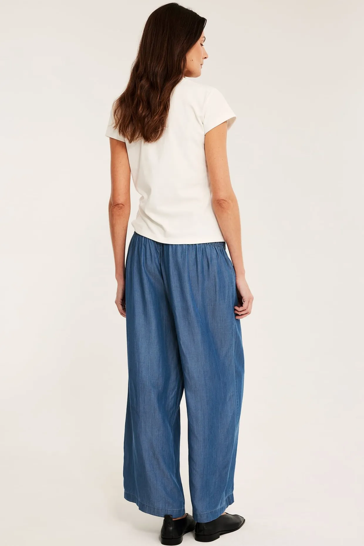 Pull-on-housut, jossa smokkirypytys | Vaaleansininen | Naiset | Kappahl