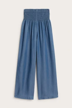 Pull-on-housut, jossa smokkirypytys | Vaaleansininen | Naiset | Kappahl