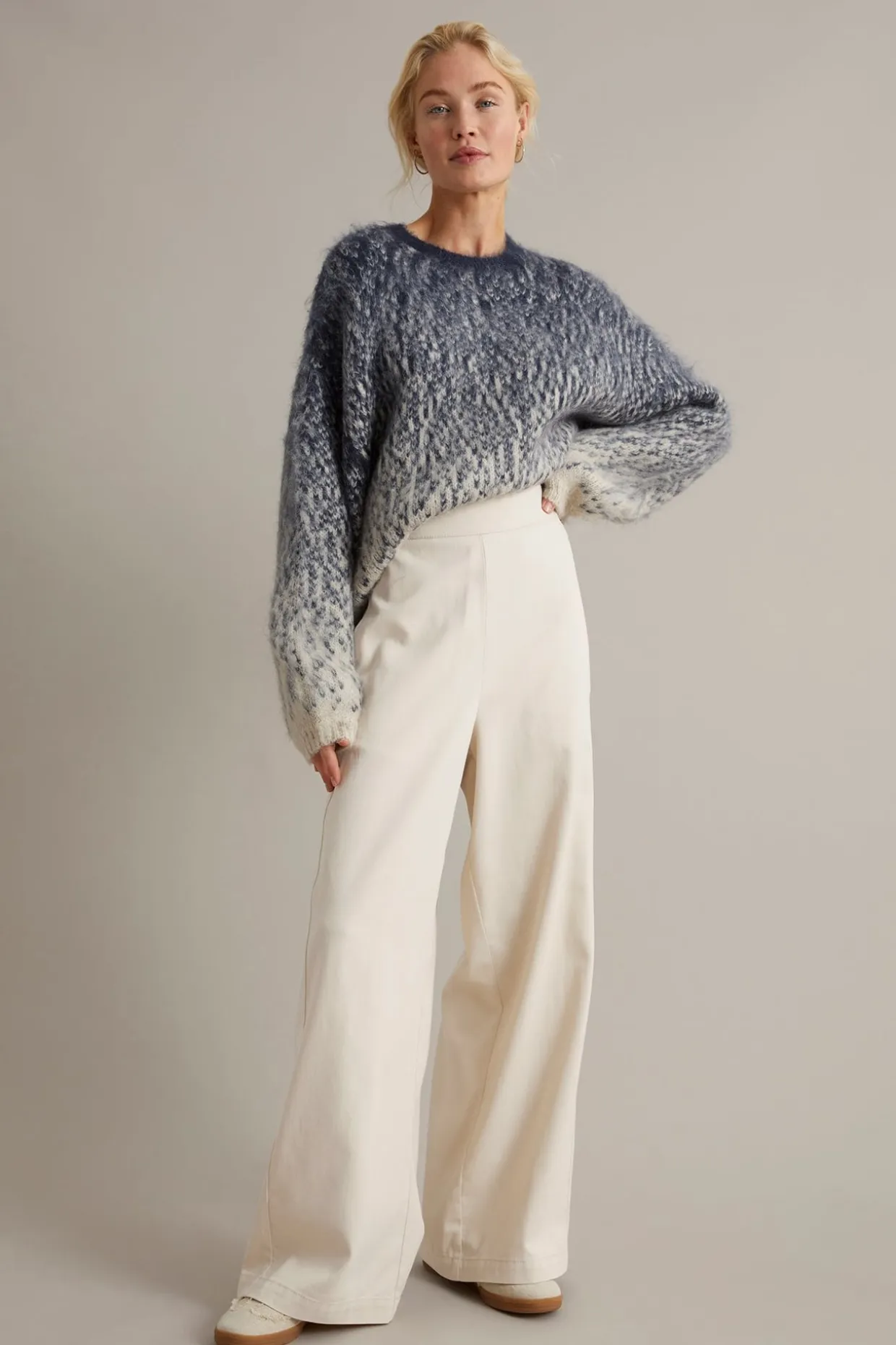 Pull-on-housut wide fit | Vaaleanbeige | Naiset | Kappahl