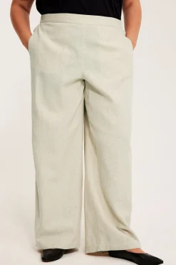 Pull-on-pellavasekoitehousut | Meleerattu beige | Naiset | Kappahl
