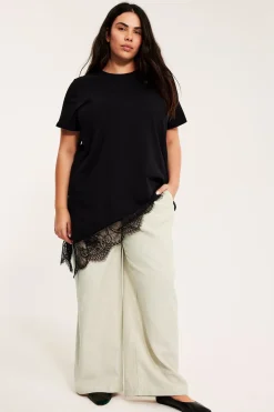 Pull-on-pellavasekoitehousut | Meleerattu beige | Naiset | Kappahl