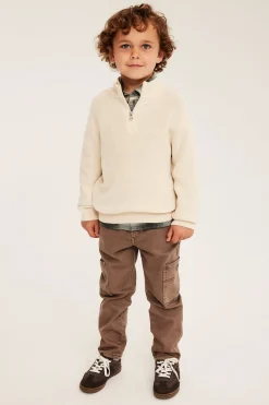 Puolivetoketjullinen neulepusero | Vaaleanbeige | Lapset | Kappahl