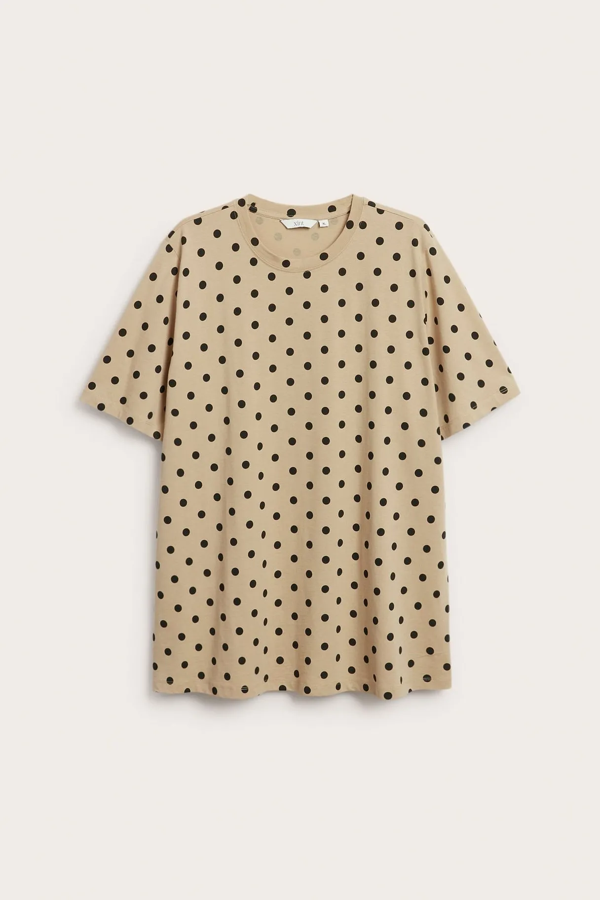 Puuvillaa oleva pistekuvioinen pitkä t-paita. | Beige | Naiset | Kappahl