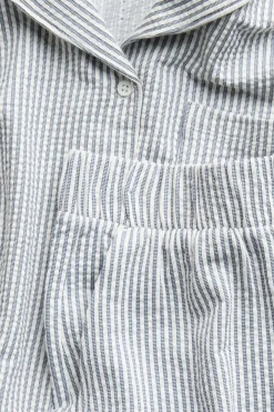 Puuvillakreppiä oleva pyjama | Tummansininen | Naiset | Kappahl