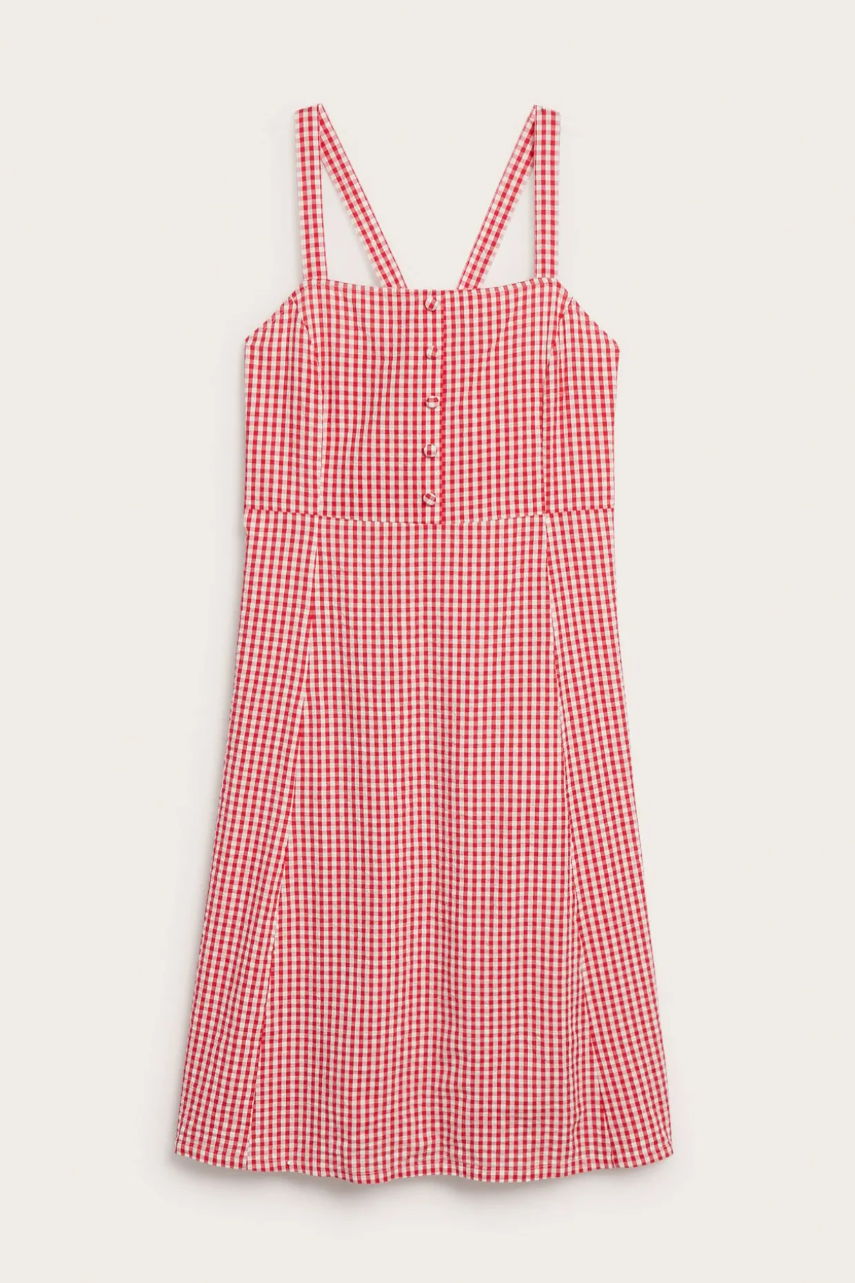 Puuvillakreppiä oleva ruudullinen mekko | Punainen | Naiset | Kappahl