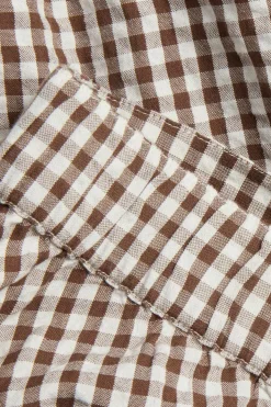 Puuvillakreppiä oleva ruutukuvioinen hame | Ruskea | Naiset | Kappahl