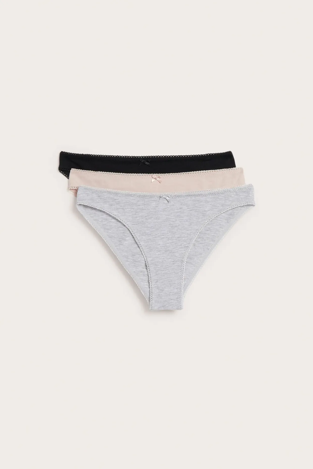 Puuvillapikkuhousut, 3-pack | Valkoinen | Naiset | Kappahl