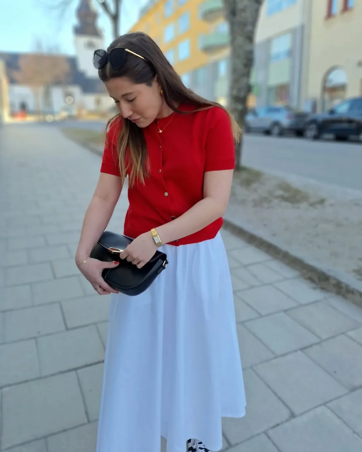 Puuvillapopliinihame | Valkoinen | Naiset | Kappahl