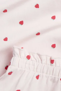 Puuvillapyjama, jossa on mansikkakuviointi | Vaaleanpunainen | Lapset | Kappahl