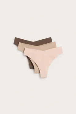 Puuvillasekoitestringit, 3-pack | Vaaleanpunainen | Naiset | Kappahl