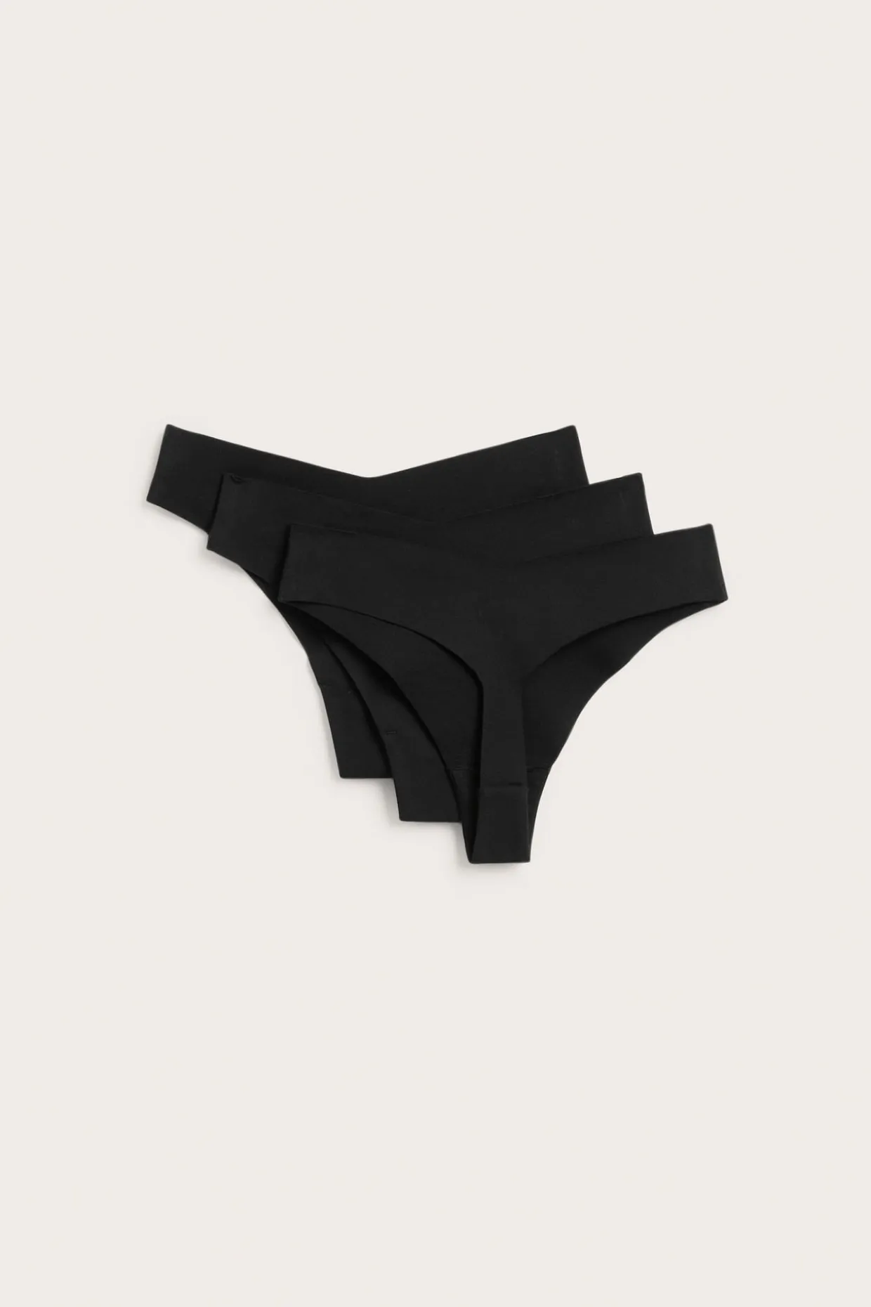Puuvillasekoitestringit, 3-pack | Musta | Naiset | Kappahl