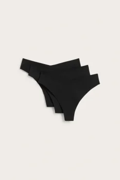 Puuvillasekoitestringit, 3-pack | Musta | Naiset | Kappahl