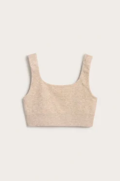 Puuvillasekoitetta olevat rintaliivit | Meleerattu beige | Naiset | Kappahl