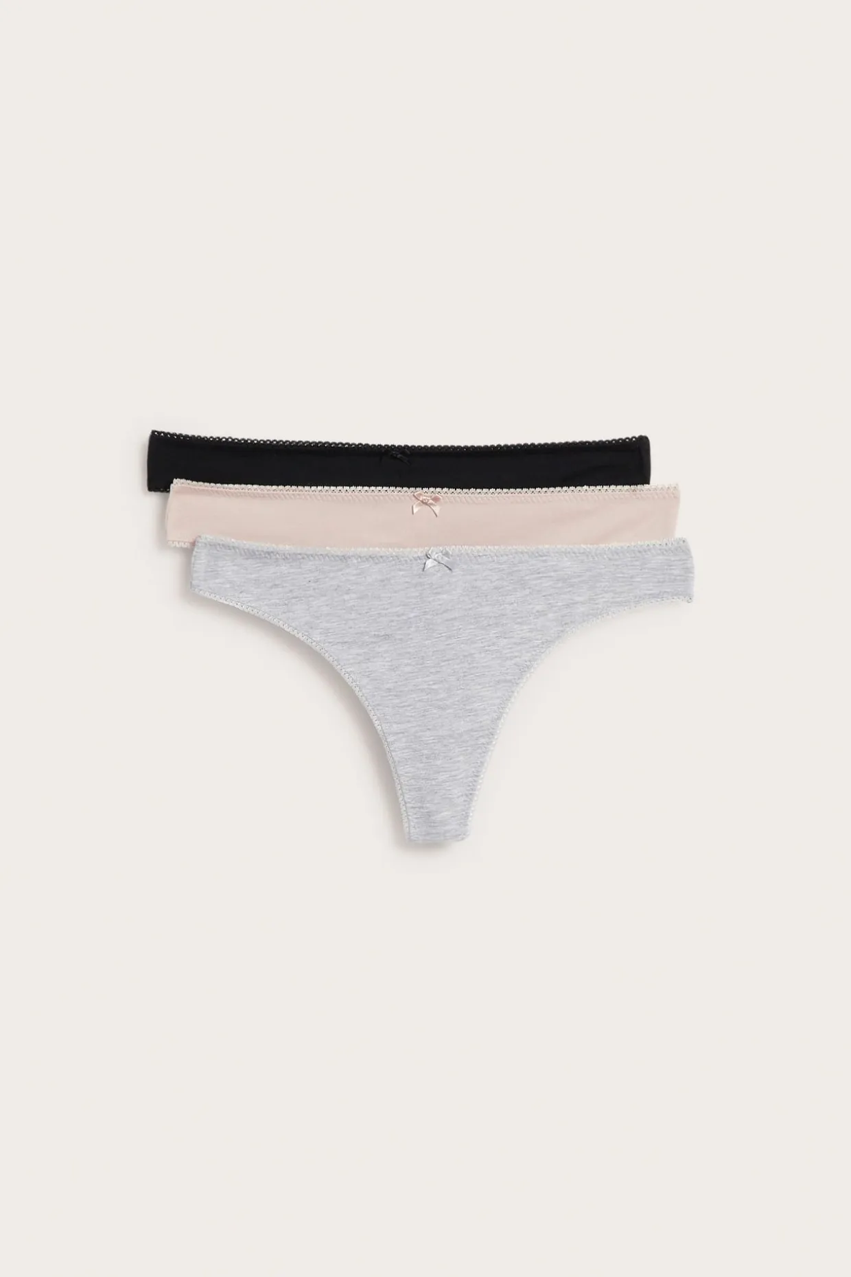 Puuvillastringit, 3-pack | Valkoinen | Naiset | Kappahl
