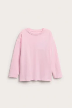 Puuvillatrikoota oleva pitkähihainen oversize-t-paita. | Pinkki | Lapset | Kappahl