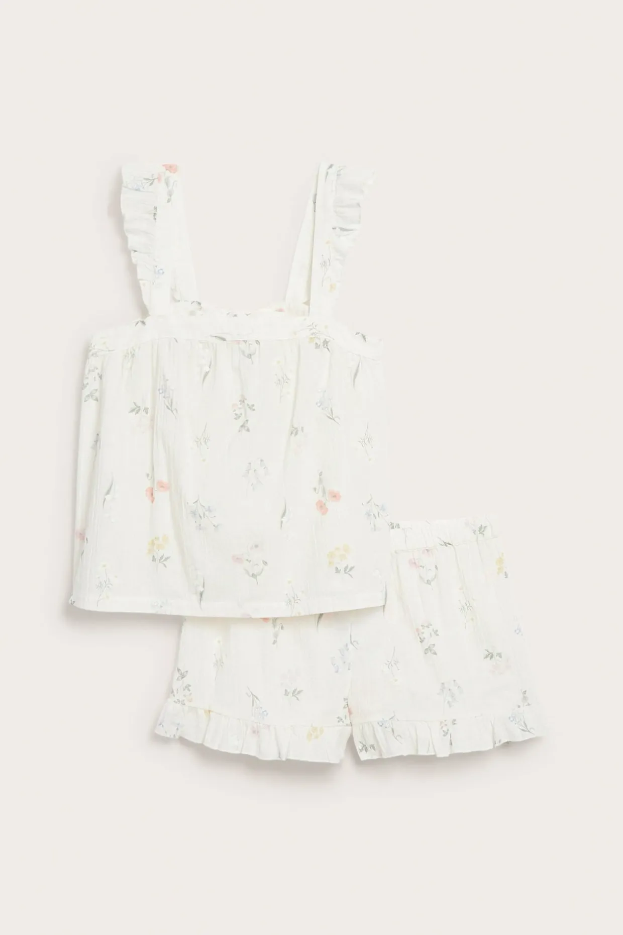 Pyjamasetti röyhelösomisteilla