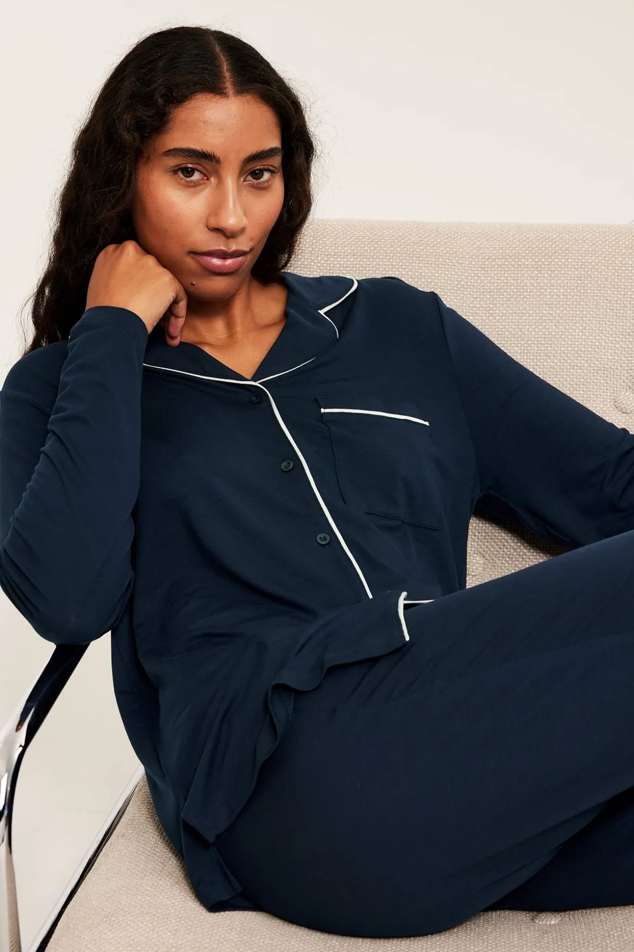 Pyjama | Tummansininen | Naiset | Kappahl