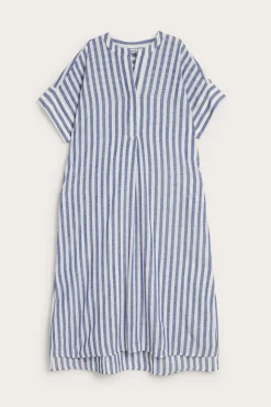 Raidallinen mekko puuvillasekoitteesta