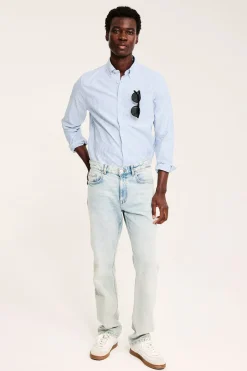 Raidallinen oxford-kauluspaita, regular fit | Sininen | Miehet | Kappahl