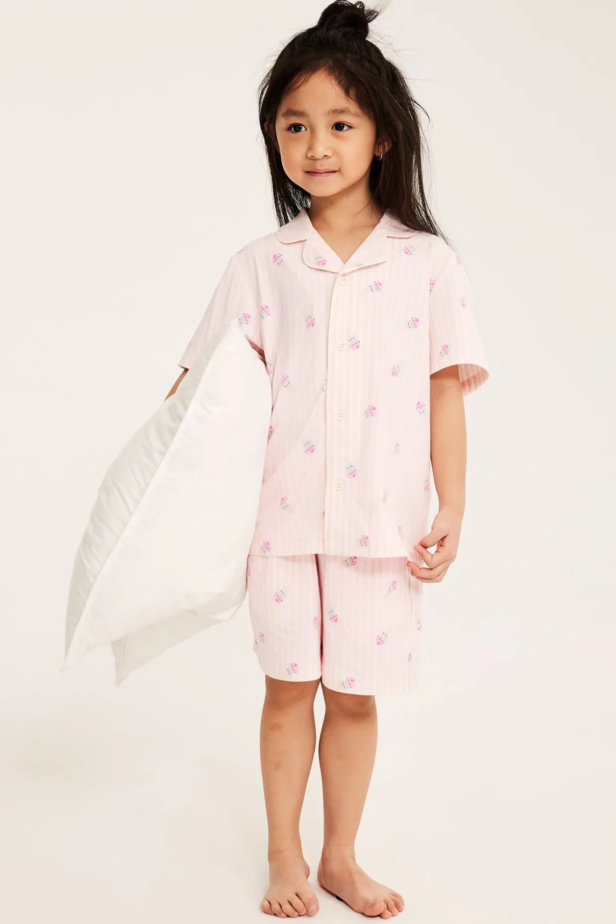Raidallinen puuvillapyjama | Luonnonvalkoinen | Lapset | Kappahl