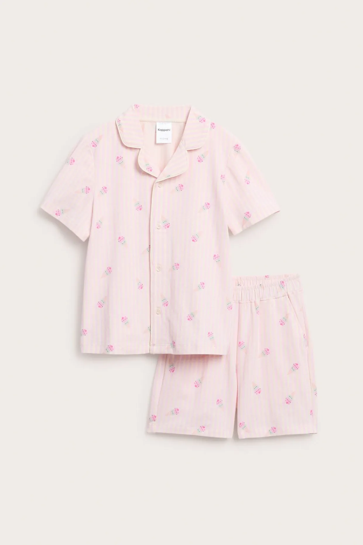 Raidallinen puuvillapyjama | Luonnonvalkoinen | Lapset | Kappahl