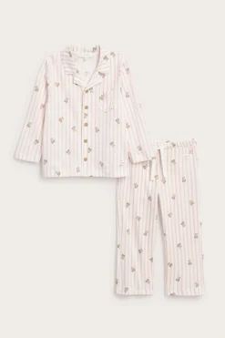 Raidallinen pyjama, jossa nallekarhukuviointi | Vaaleanpunainen | Lapset | Newbie