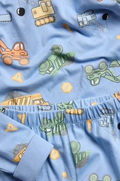 Rakennusajoneuvokuvioinen pyjama | Vaaleansininen | Lapset | Kappahl