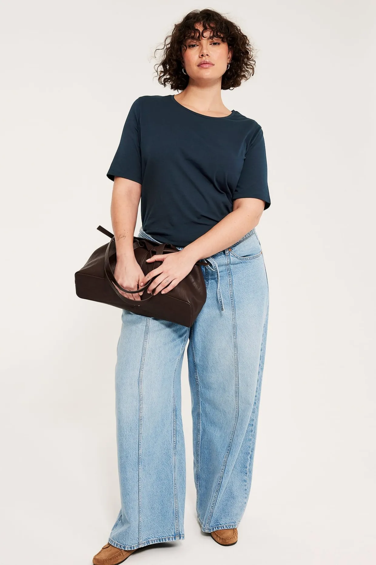 Regular-mallinen puuvilla-t-paita | Tummansininen | Naiset | Kappahl