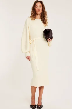 Ribattu mekko | Luonnonvalkoinen | Naiset | Kappahl