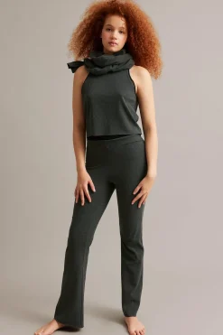 Ribatut bootcut-housut | Antrasiitti | Naiset | Kappahl