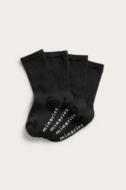 Ribatut lasten sukat, 4-pack | Musta | Lapset | Kappahl