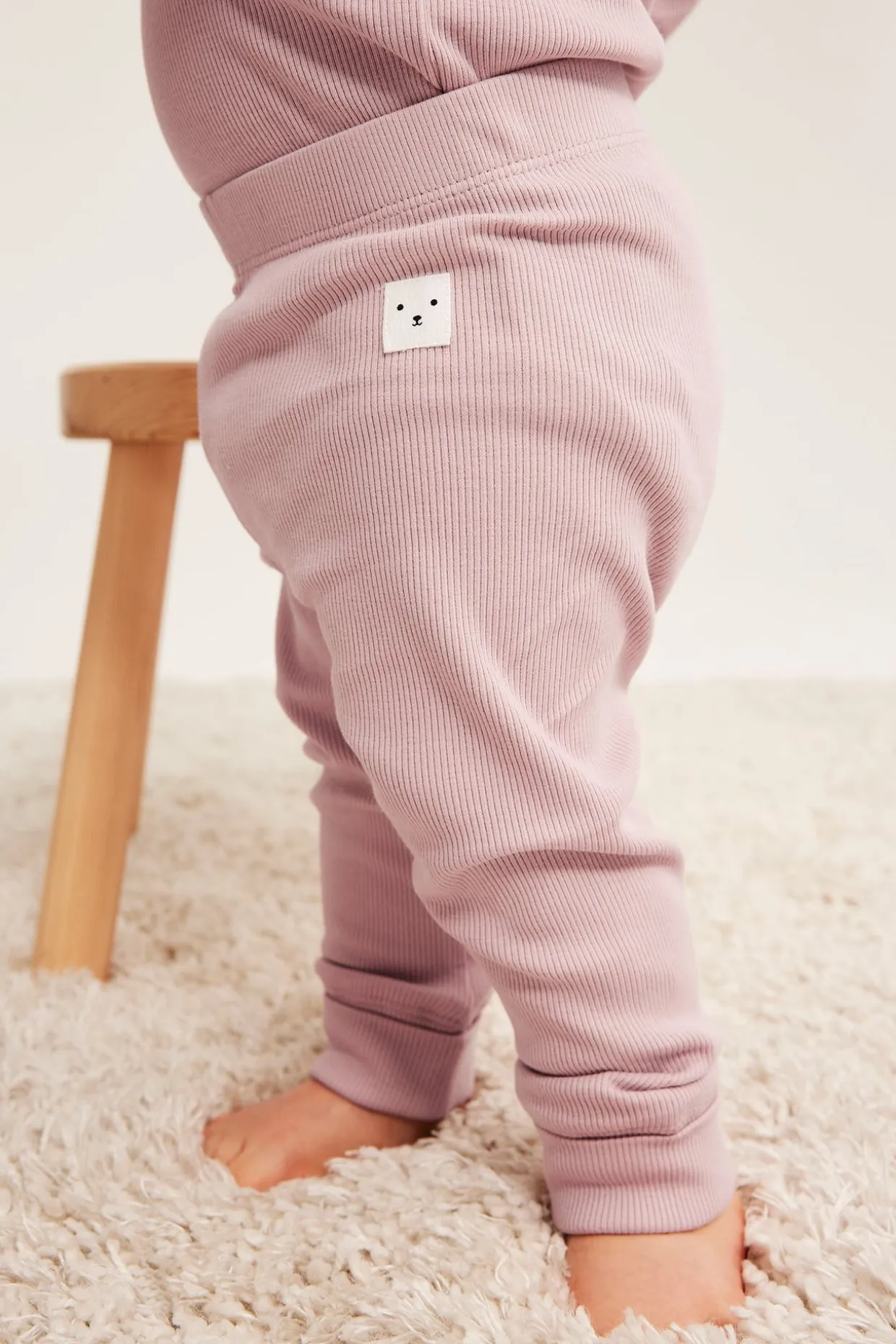 Ribatut leggingsit, joiden pituus on säädettävissä | Pinkki | Vauvat | Kappahl