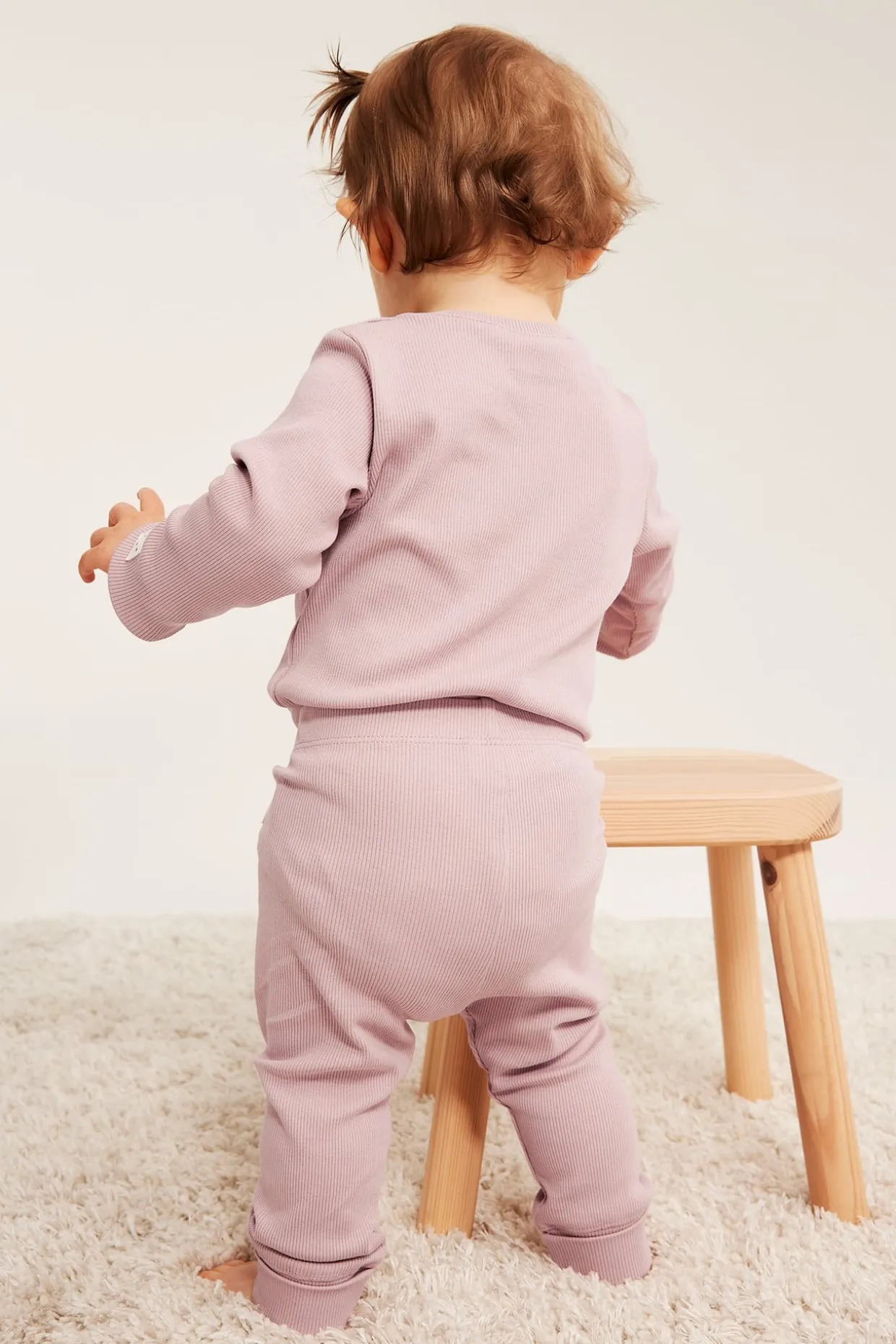 Ribatut leggingsit, joiden pituus on säädettävissä | Pinkki | Vauvat | Kappahl