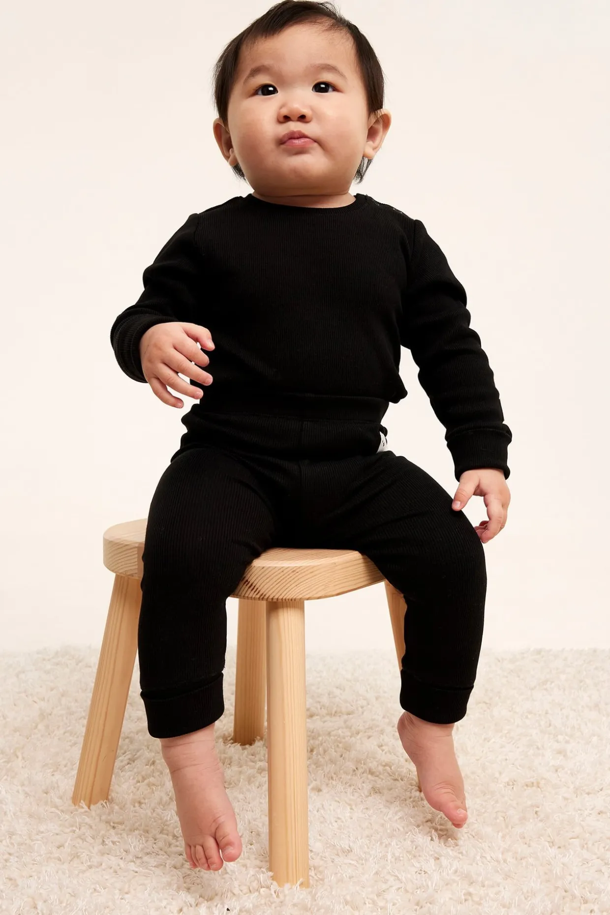 Ribatut leggingsit | Musta | Vauvat | Kappahl