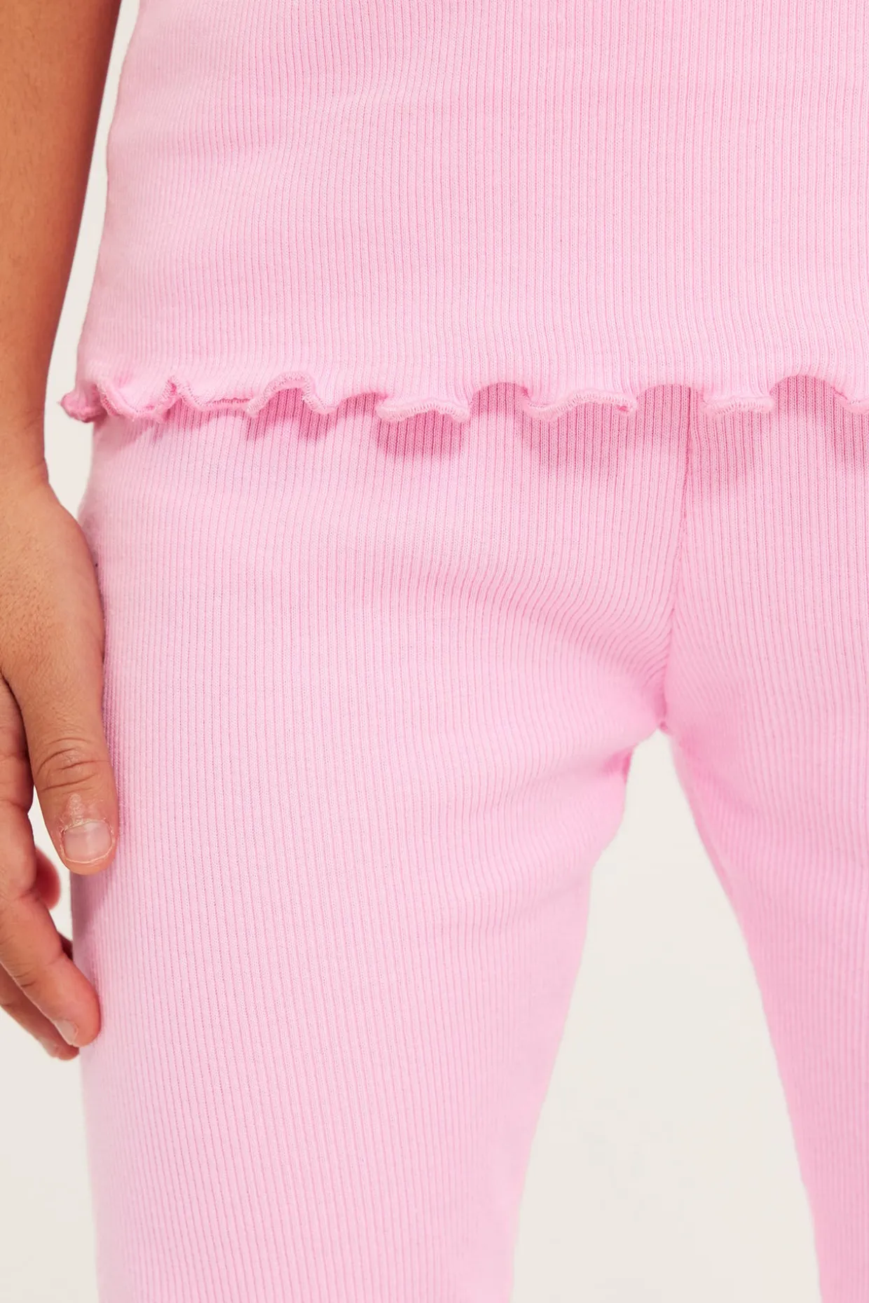 Ribatut leggingsit | Vaaleanpunainen | Lapset | Kappahl