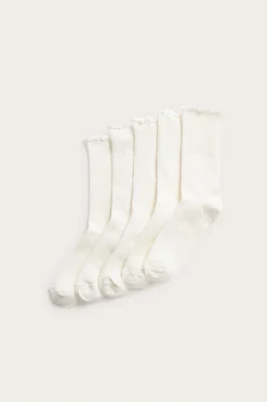 Ribatut sukat 5-pack | Luonnonvalkoinen | Lapset | Kappahl