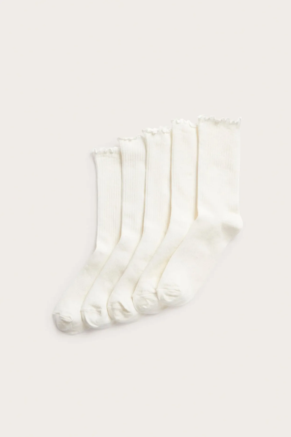 Ribatut sukat 5-pack | Luonnonvalkoinen | Lapset | Kappahl