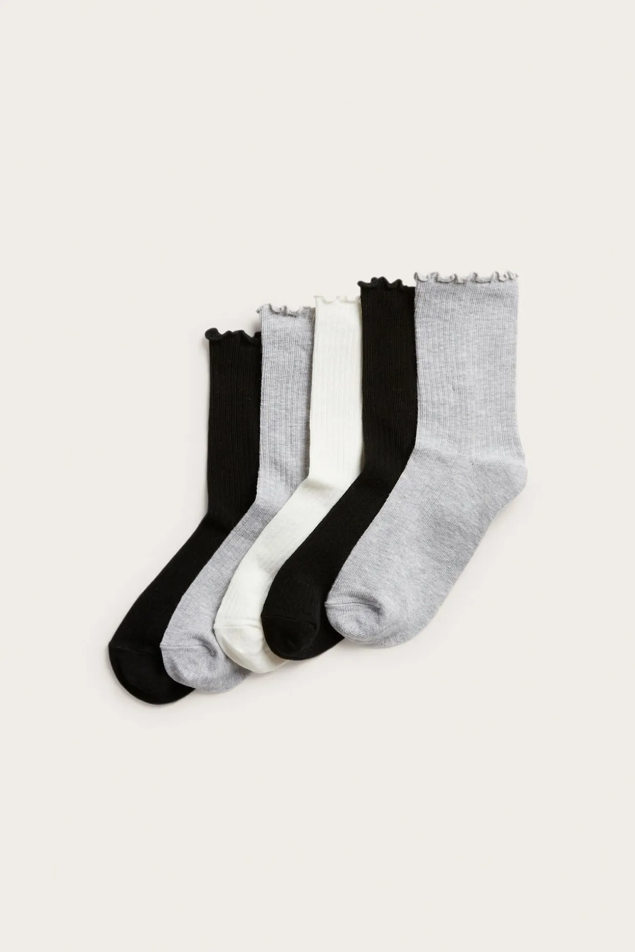 Ribatut sukat 5-pack | Meleerattu harmaa | Lapset | Kappahl