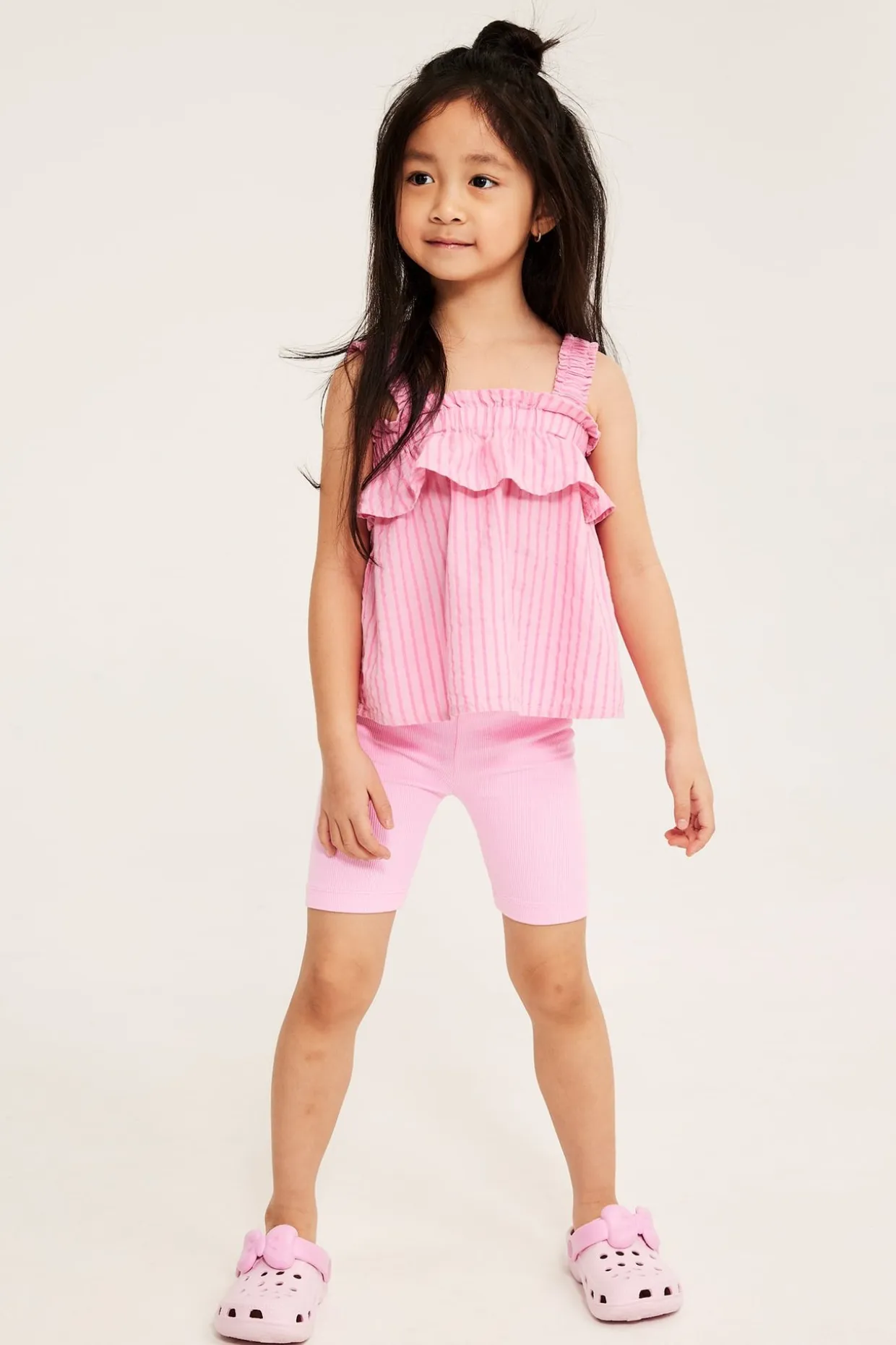 Ribatut trikooshortsit | Pinkki | Lapset | Kappahl
