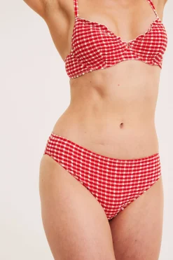 Ruudullinen brief-bikinialaosa | Punainen | Naiset | Kappahl